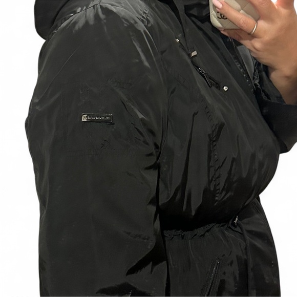 Tahari Women's Black Hooded lightly quilted wind resistant jacket - Picture 4 of 9